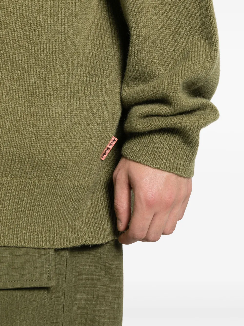 Acne Studios Fijngebreide hoodie Groen