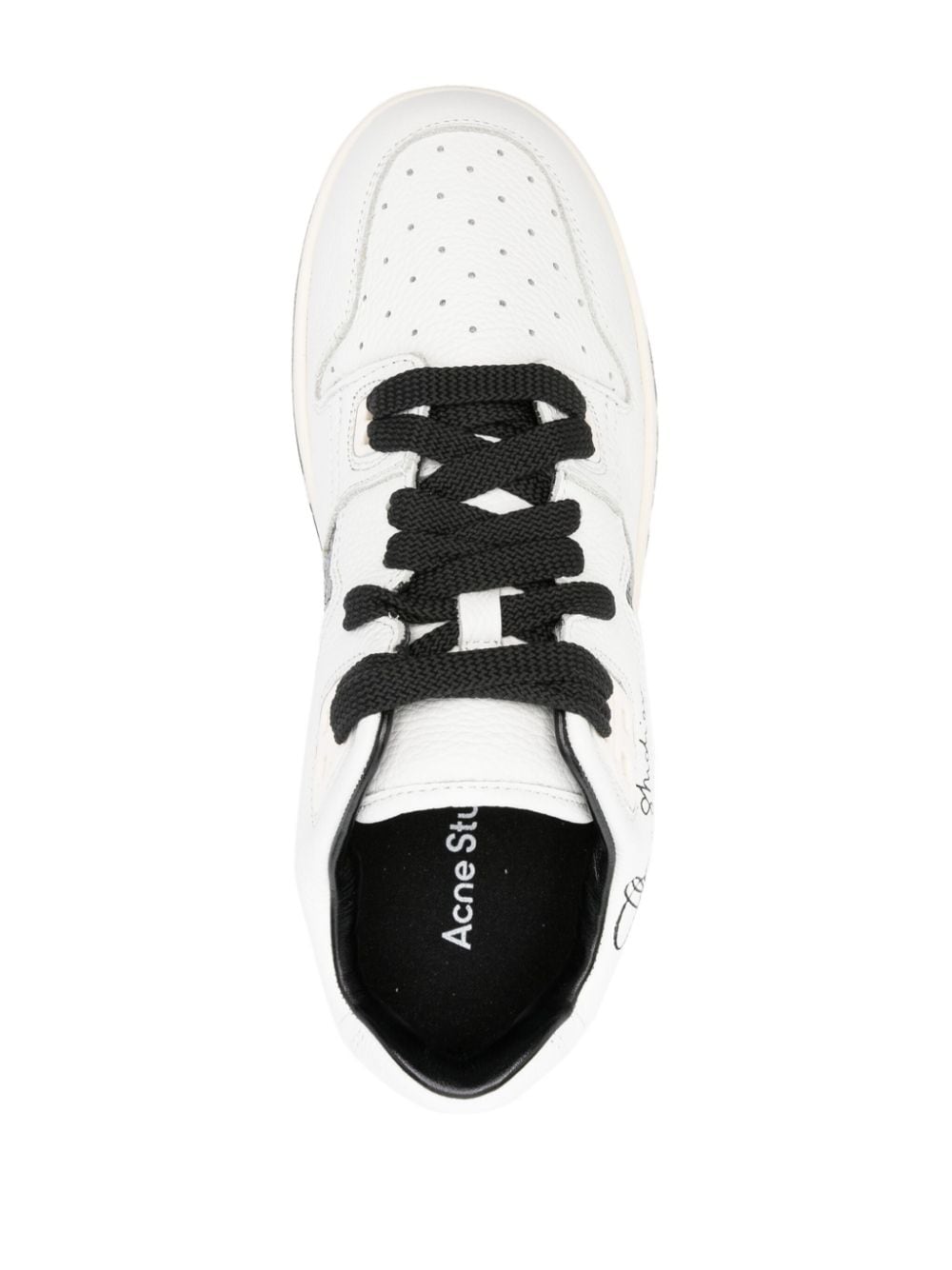 Shop Acne Studios Logo-print Leather Sneakers In White