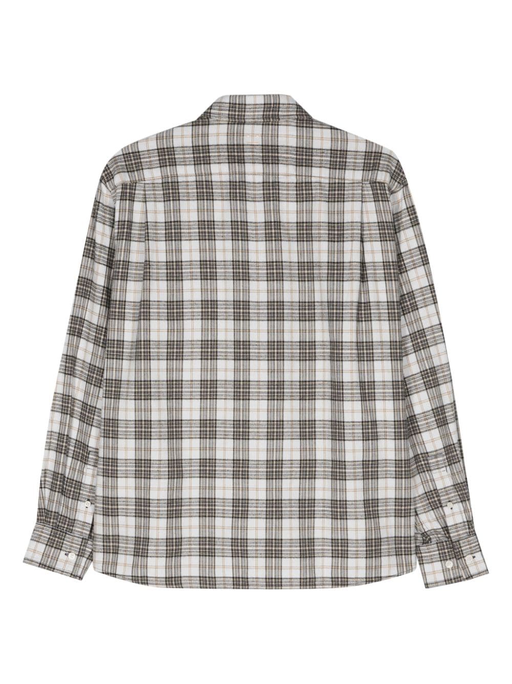 Shop Acne Studios Face-patch Checked Shirt In Black