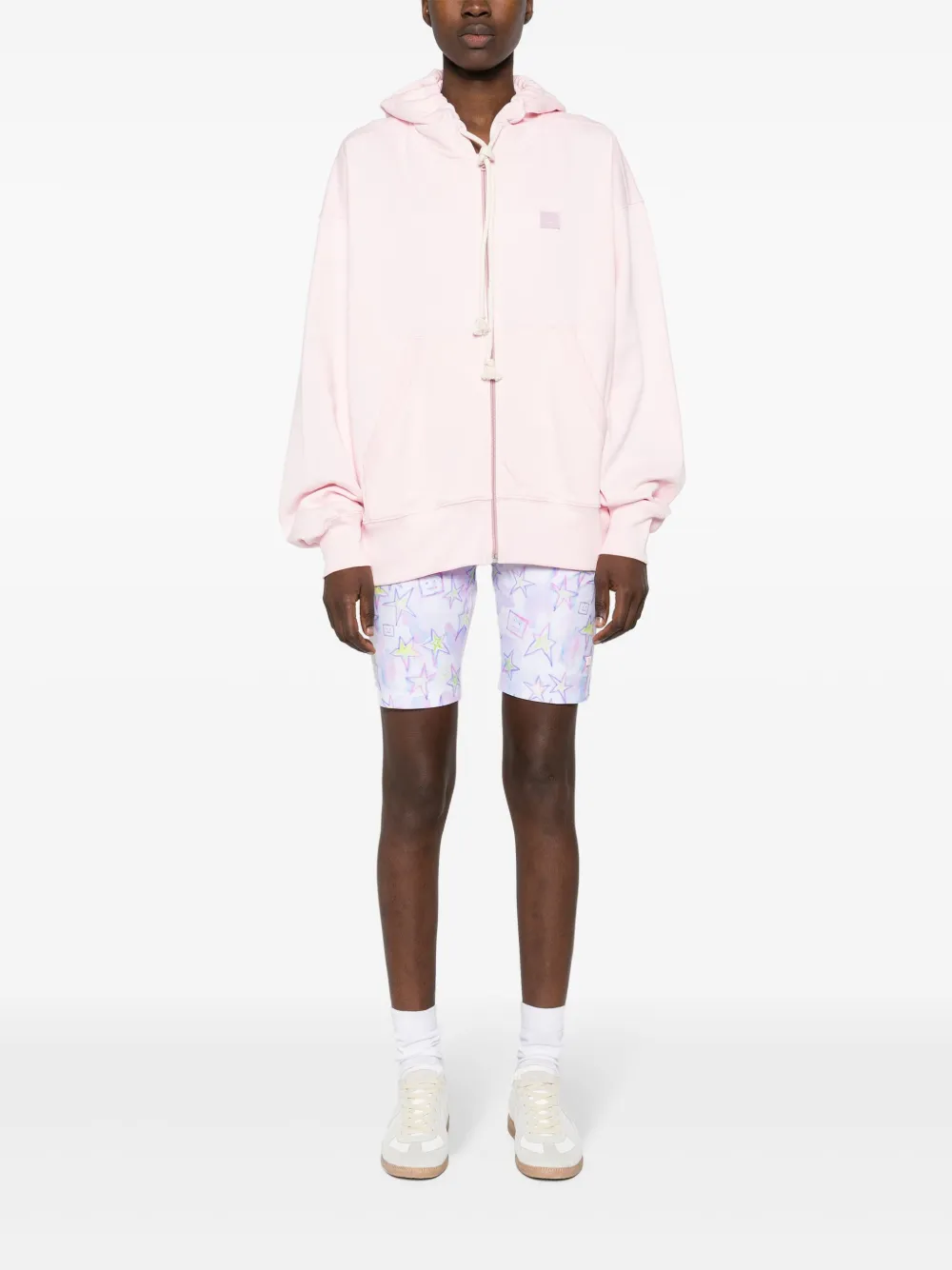 Acne Studios Multicolor Printed Shorts In Pink