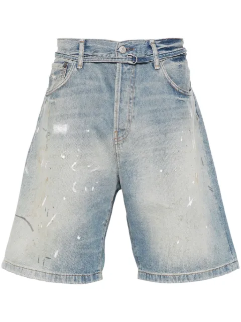 Acne Studios paint-splatter-detail denim shorts