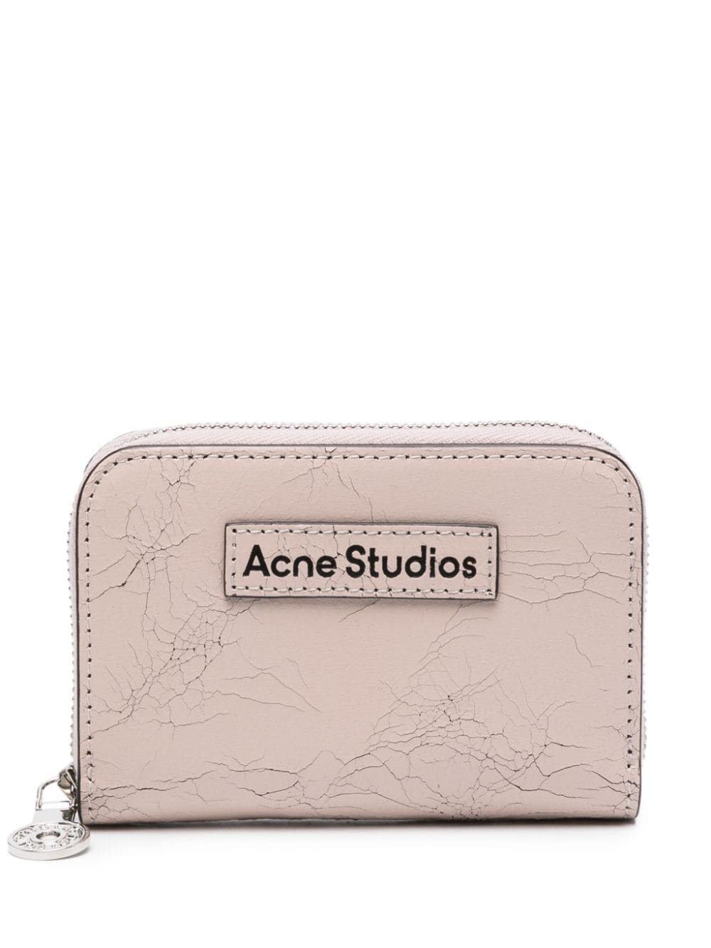 Acne Studios Logo-patch Cracked Leather Wallet In Brown