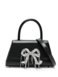 Self-Portrait bow-embellished mini bag - Black