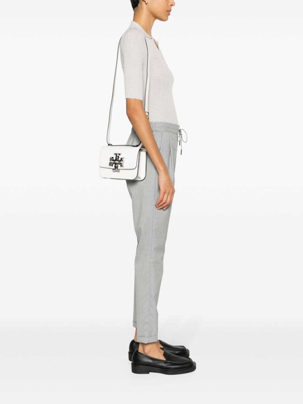 Shop Tory Burch Small Eleanor Shoulder Bag In White