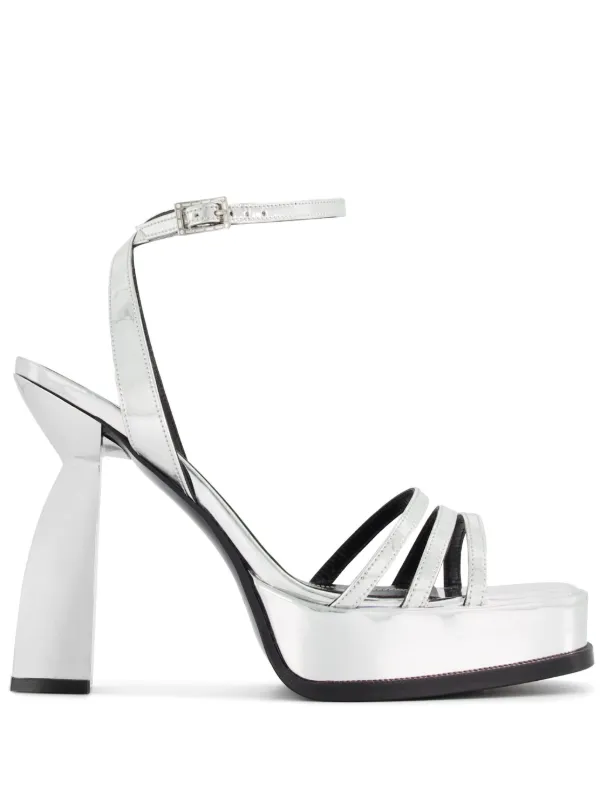 Nodaleto Angel F 120mm レザーサンダル | シルバートーン | FARFETCH JP