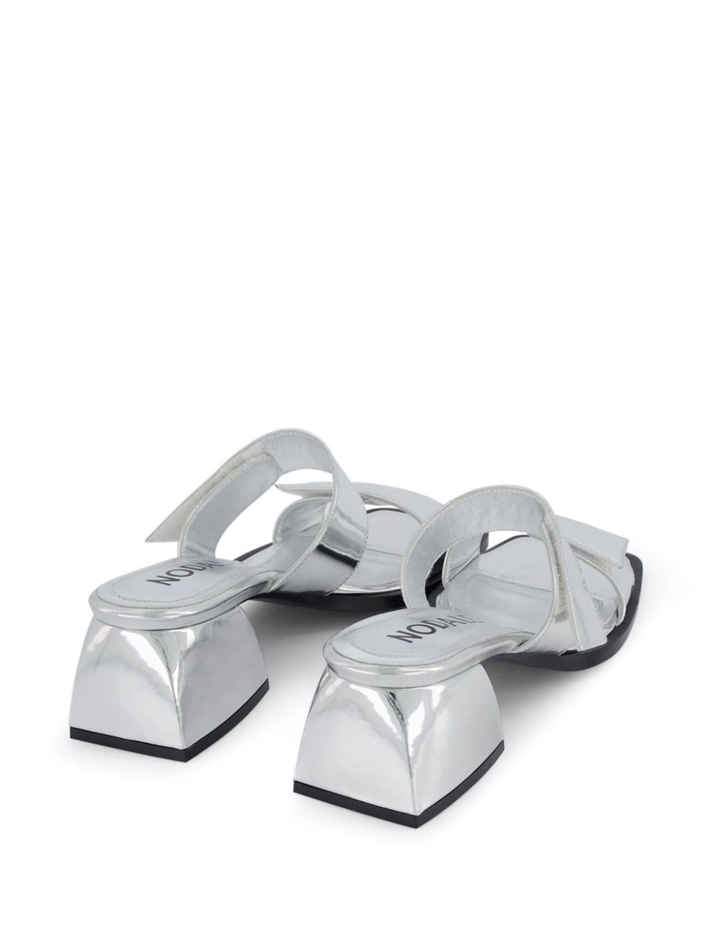 Shop Nodaleto Bulla 90mm Leather Mules In Silver