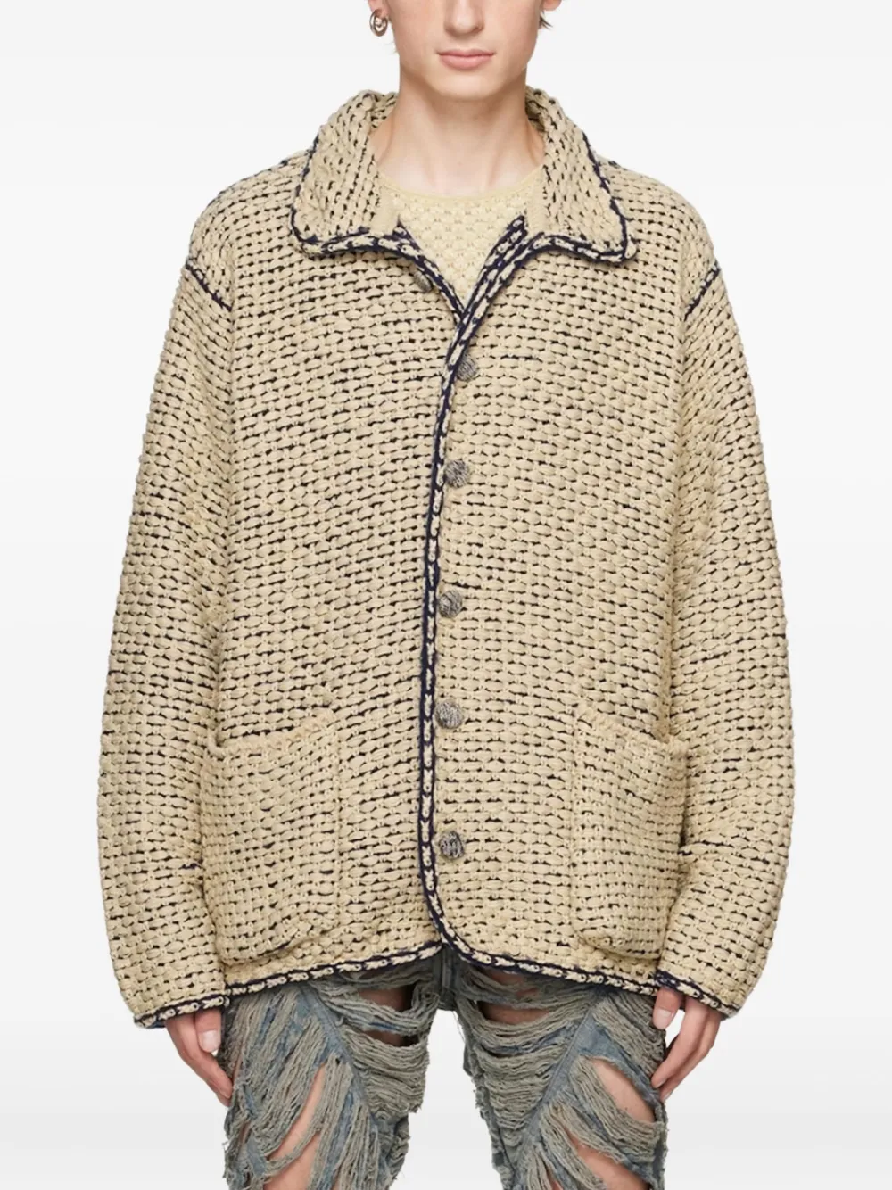 Isa Boulder basket-weave jacket | Neutrals | Image 1