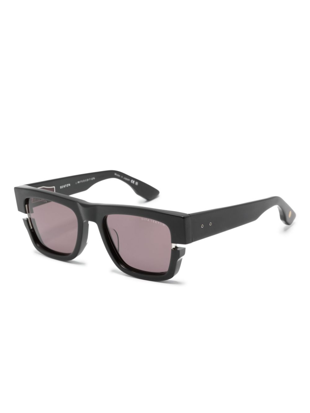 Dita Eyewear matte rectangle-frame sunglasses - Zwart