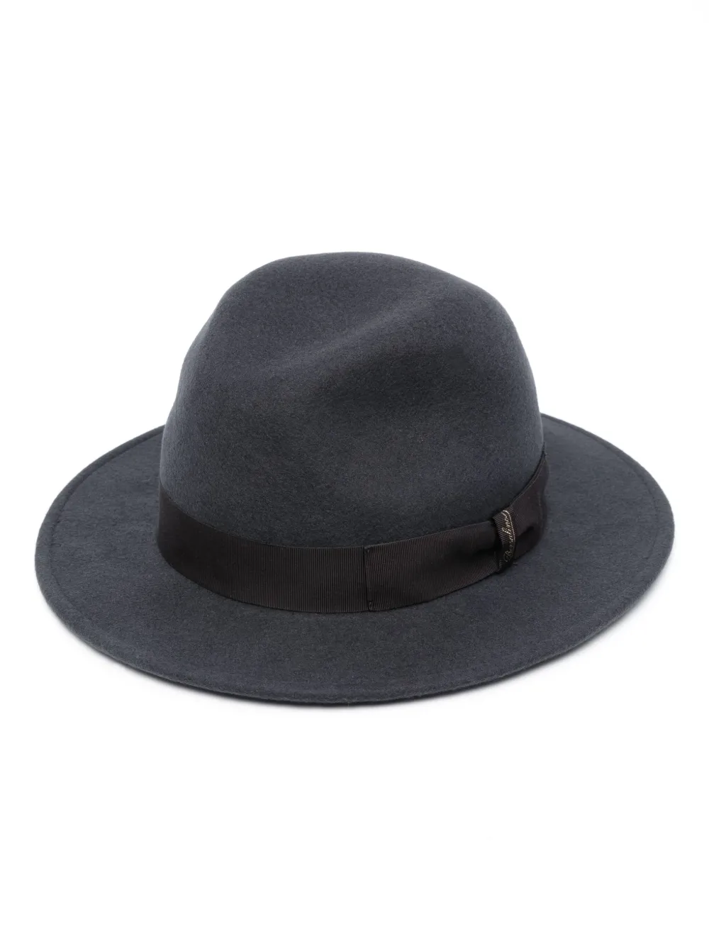 Borsalino Fedora hoed met logostreep Grijs