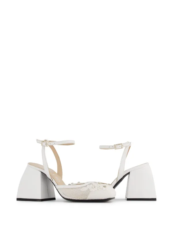 Nodaleto Bulla Camille 90mm Embellished Pumps | White Nodaleto Bulla Camille 90mm Embellished Pumps | White