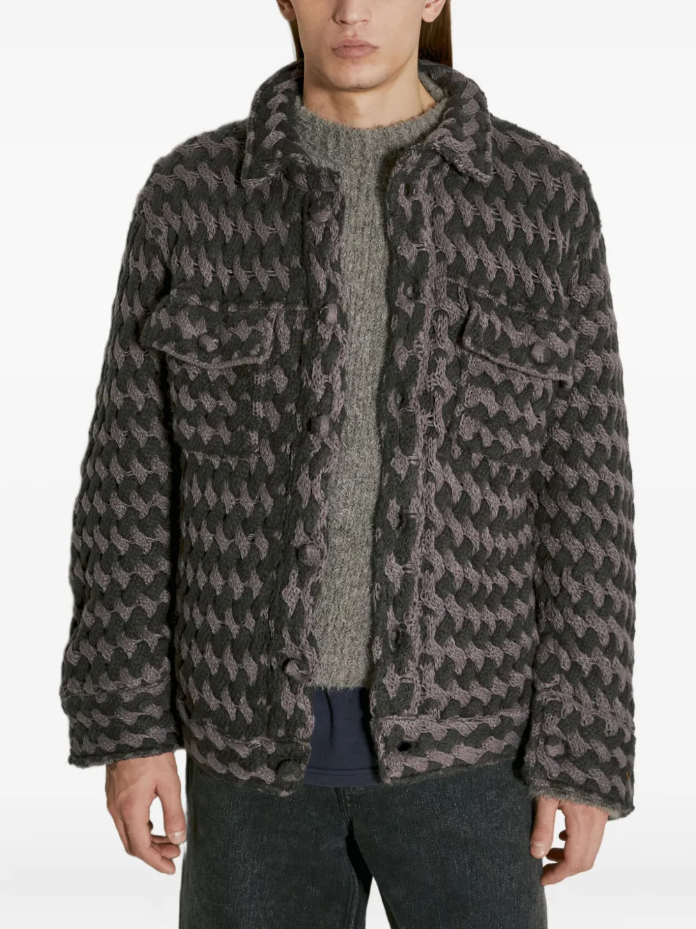 Isa Boulder textured woven jacket Bruin