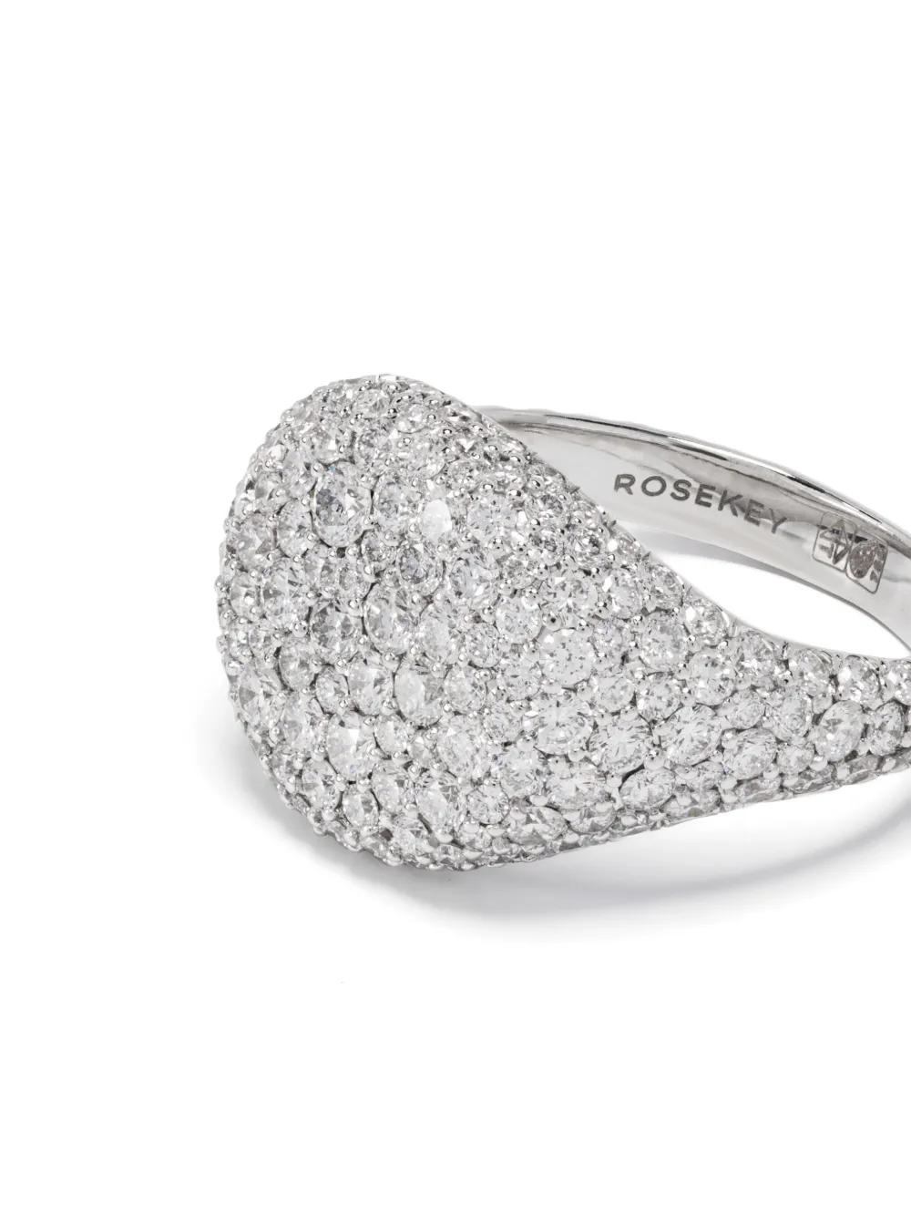  Rosekey 18kt White Gold Diamond Pavé Ring - Silver 