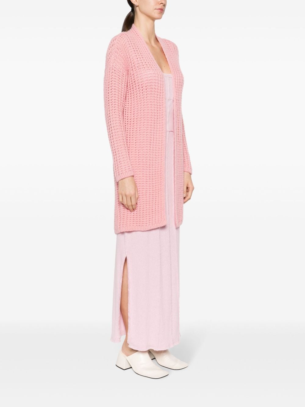 Shop Incentive! Cashmere Pointelle-knit Cashmere Cardi-coat In Pink