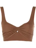 MANURI gathered sleeveless crop top - Brown