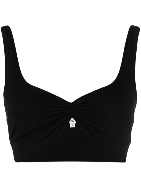 MANURI gathered sleeveless crop top