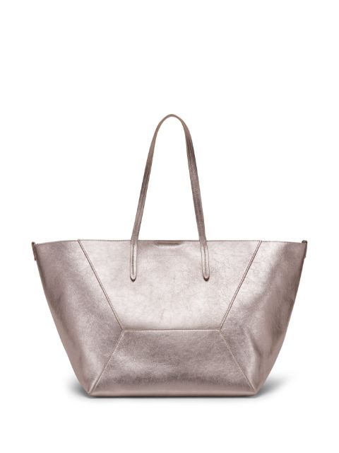 Brunello Cucinelli metallic leather tote bag Women