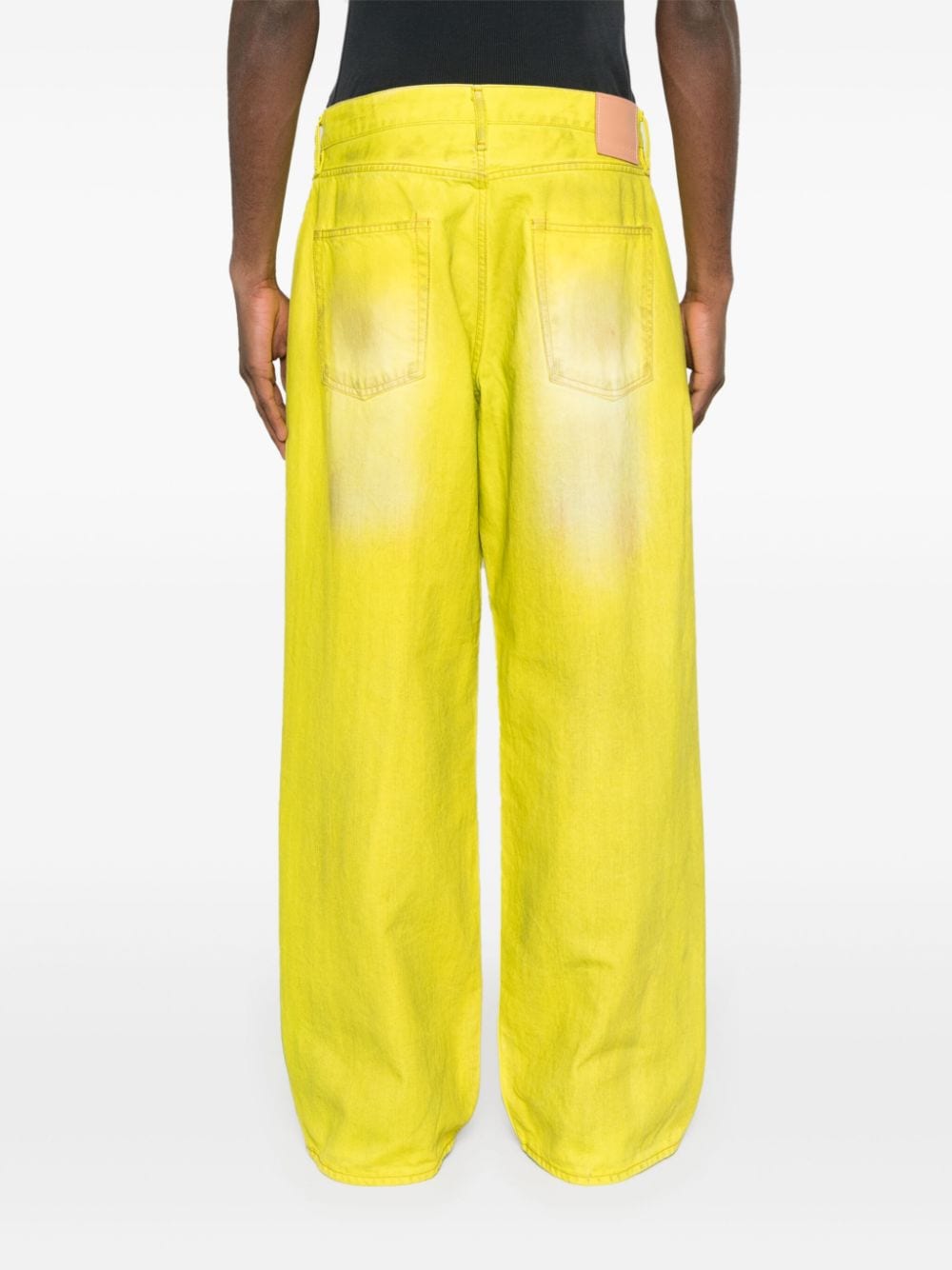 Shop Acne Studios Low-rise Wide-leg Jeans In Yellow