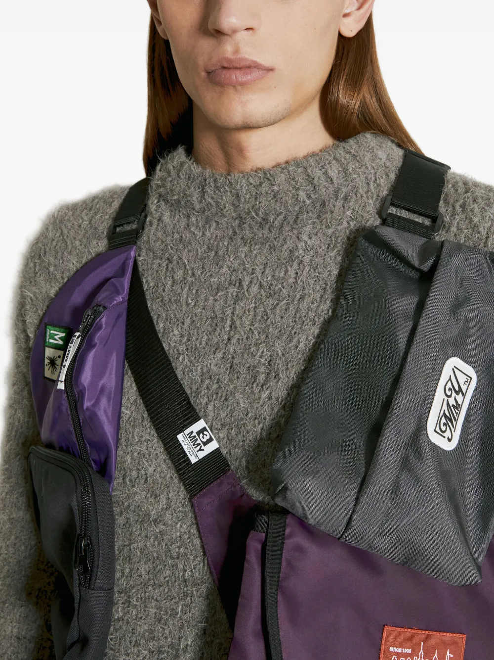Maison MIHARA YASUHIRO multi-pocket harness vest Blauw