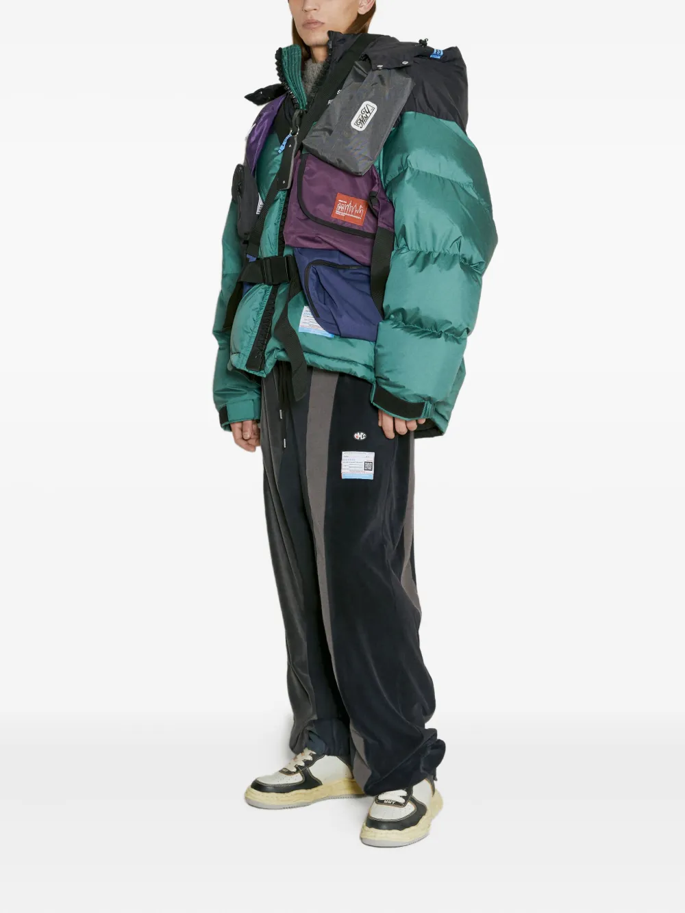 Maison MIHARA YASUHIRO multi-pocket harness vest Blauw