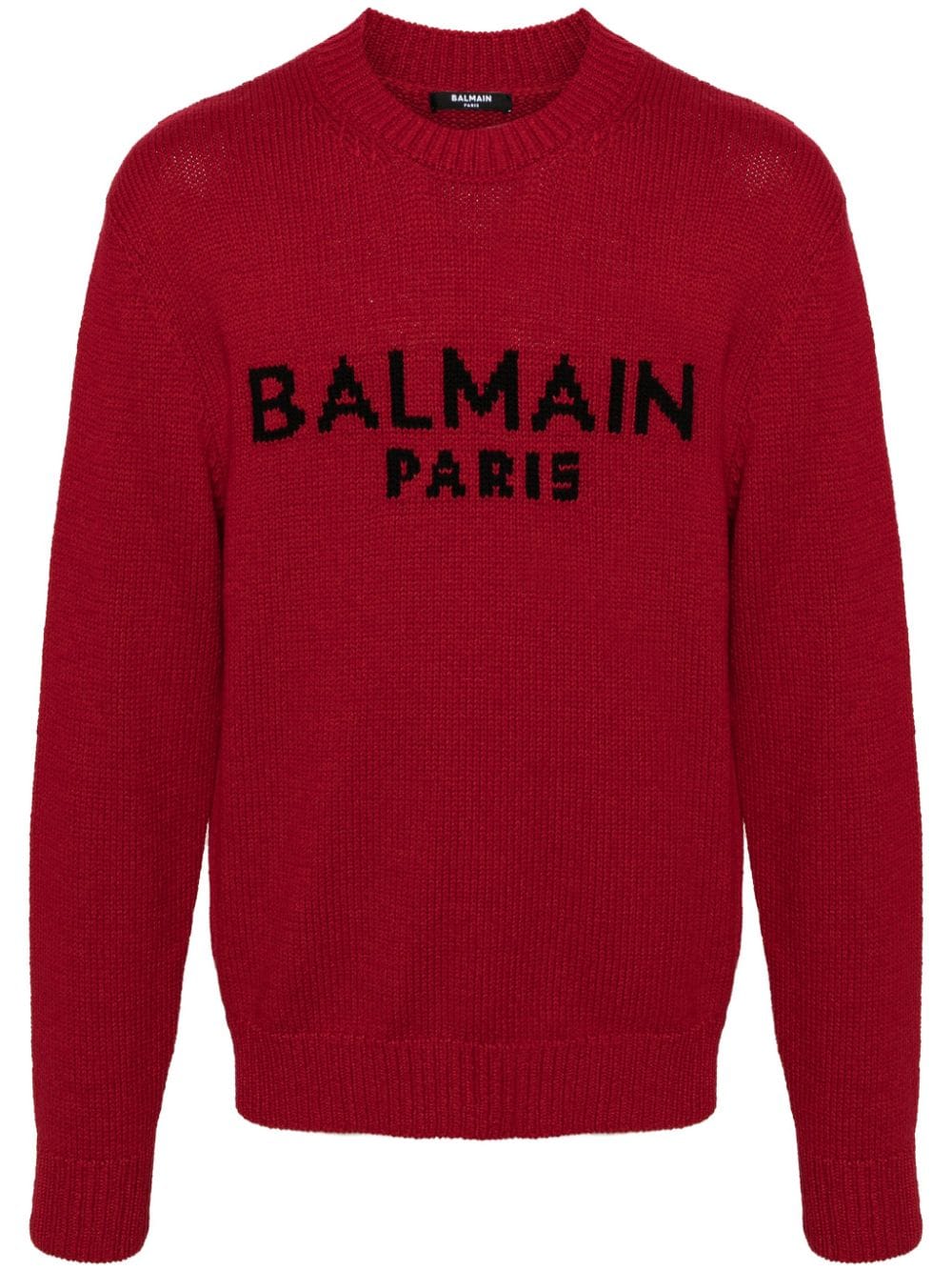 Balmain Trui met intarsia logo Rood