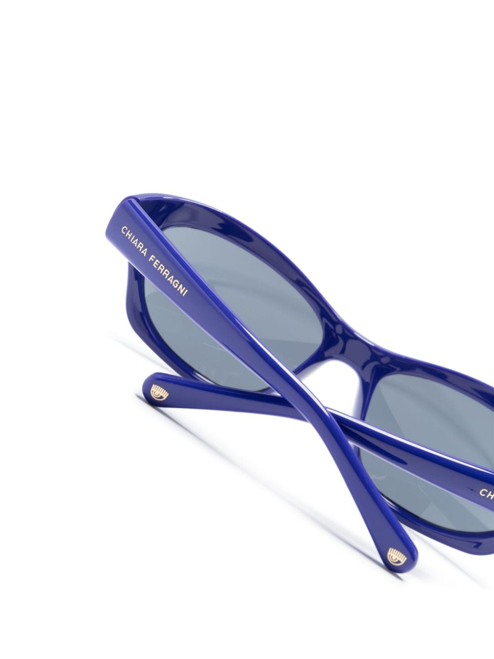 Shop Chiara Ferragni Logo-engraved Cat-eye Sunglasses In Blue