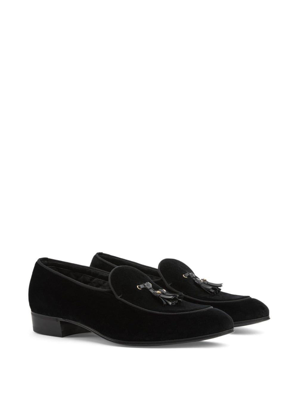 Gucci Fluwelen loafers met GG-logo - Zwart