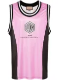 Gucci logo-print jersey tank top - Pink