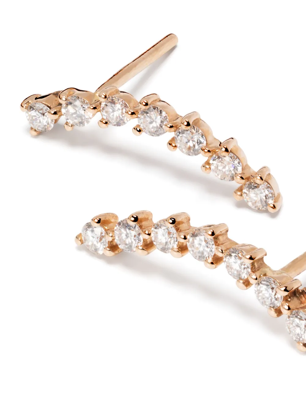  Rosekey 18kt Rose Gold Diamond Climber Earrings - Pink 
