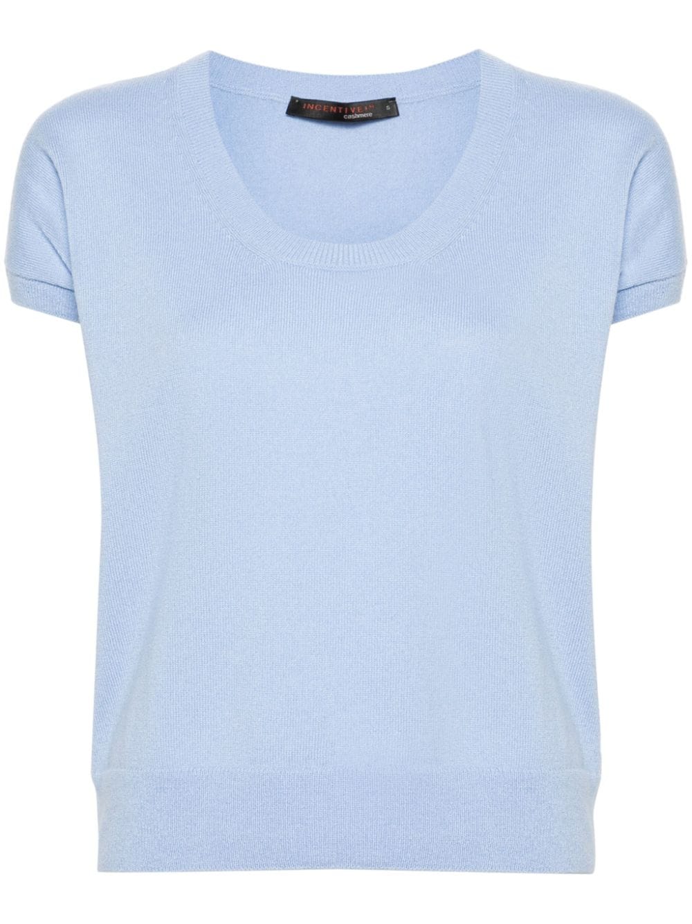 short-sleeve cashmere knitted top
