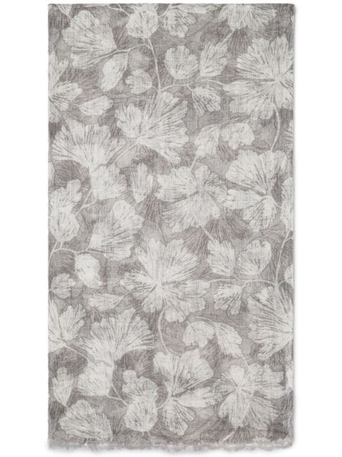 Brunello Cucinelli floral-print linen scarf