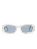 Chiara Ferragni marbled rectangle-frame sunglasses - White