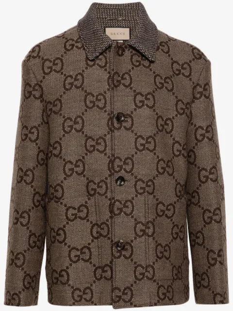 Gucci chamarra con motivo GG en jacquard