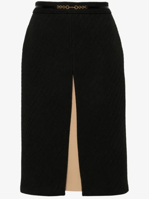 Gucci horsebit-chain striped skirt