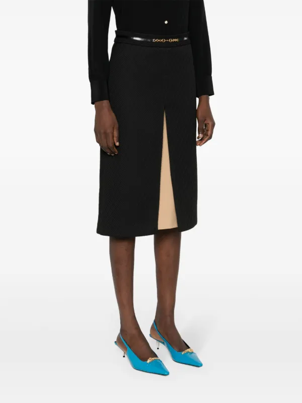 Gucci horsebit-chain Striped Skirt | Black | FARFETCH