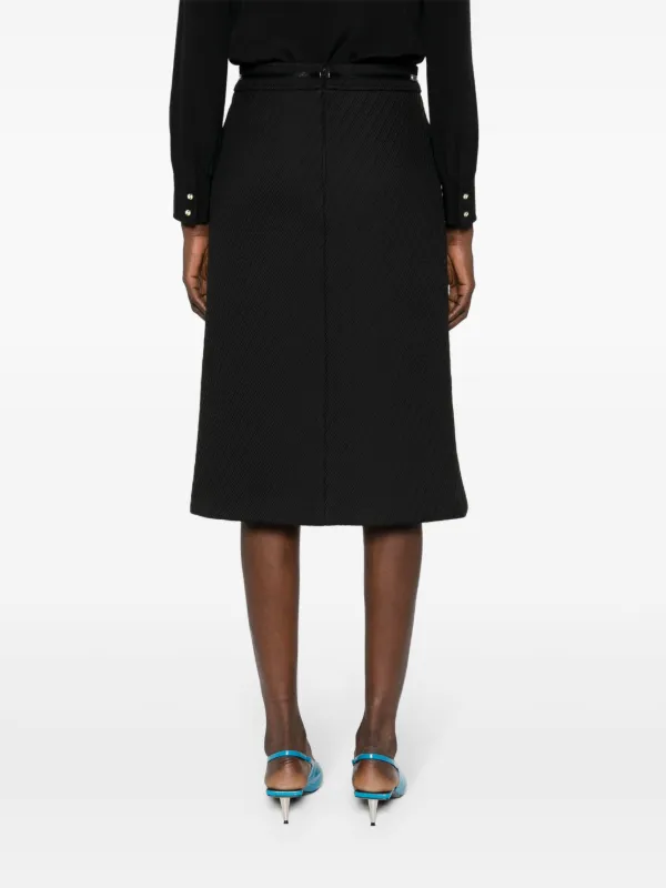 スカート GUCCI Woman Skirt Black 800174ZAQ9N 1138 Gucci Wool Crepe Midi Skirt | Black | FARFETCH
