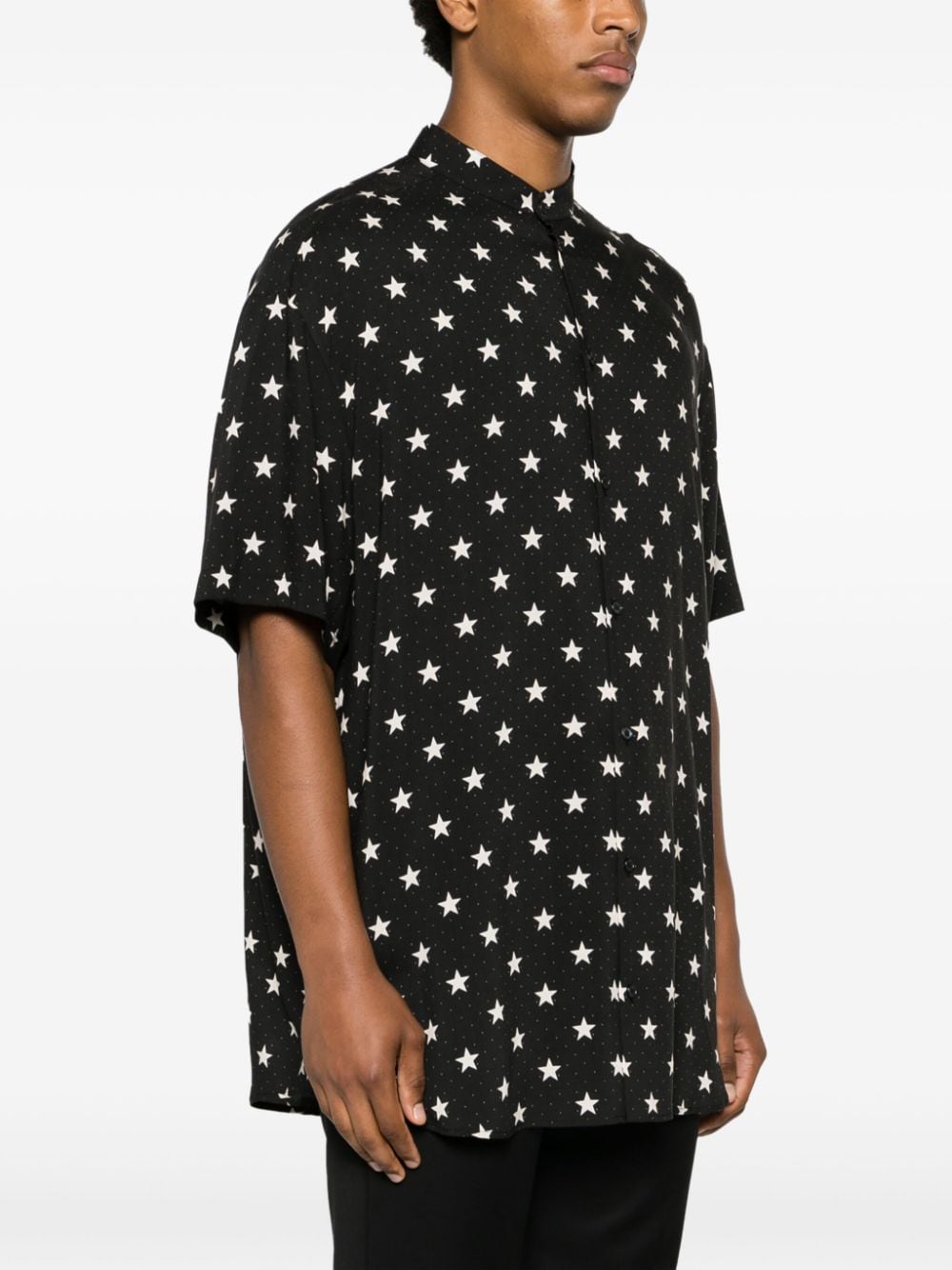 Shop Balmain Star-print Shirt In Black