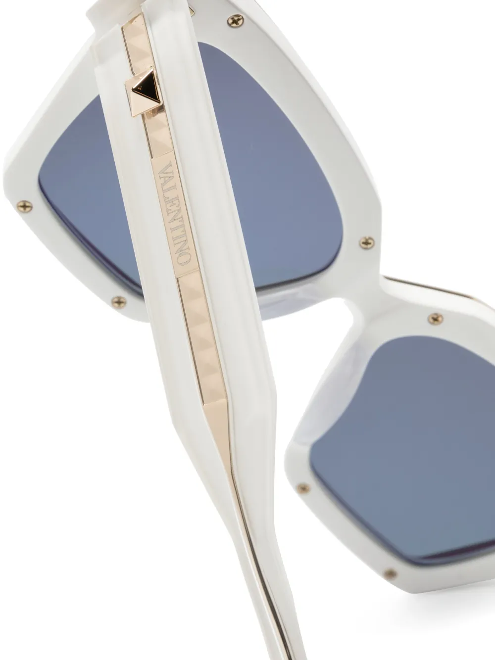 Valentino Eyewear Grace zonnebril met vierkant montuur Wit