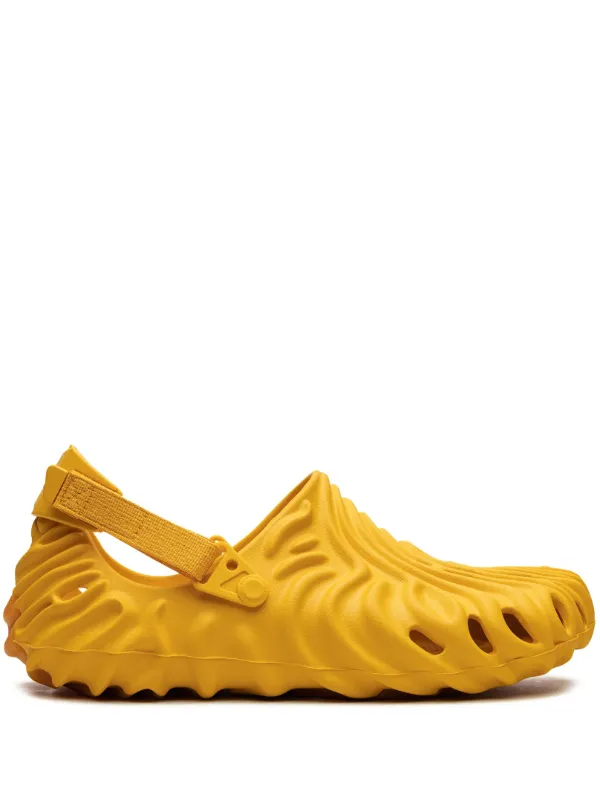 Yellow crocs fur hot sale