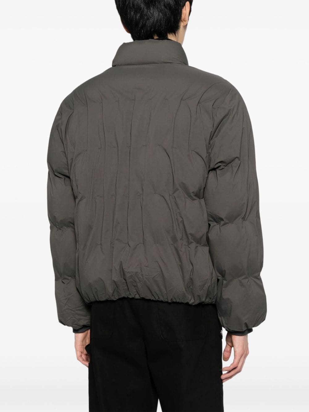 Shop Post Archive Faction Decorative-stitching Puffer Jacket In Green