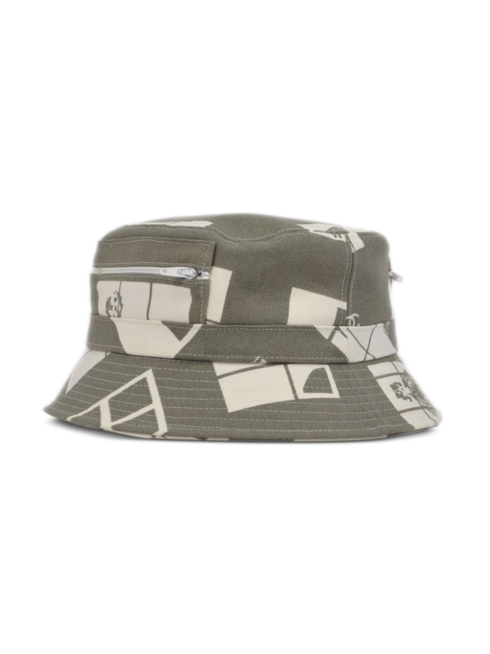 Pre-owned Chanel 2003 Windows Line Bucket Hat In Grey
