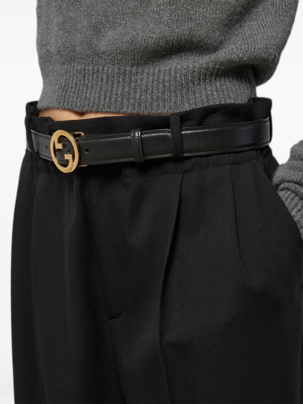 Gucci Broek met paperbagtaille Zwart