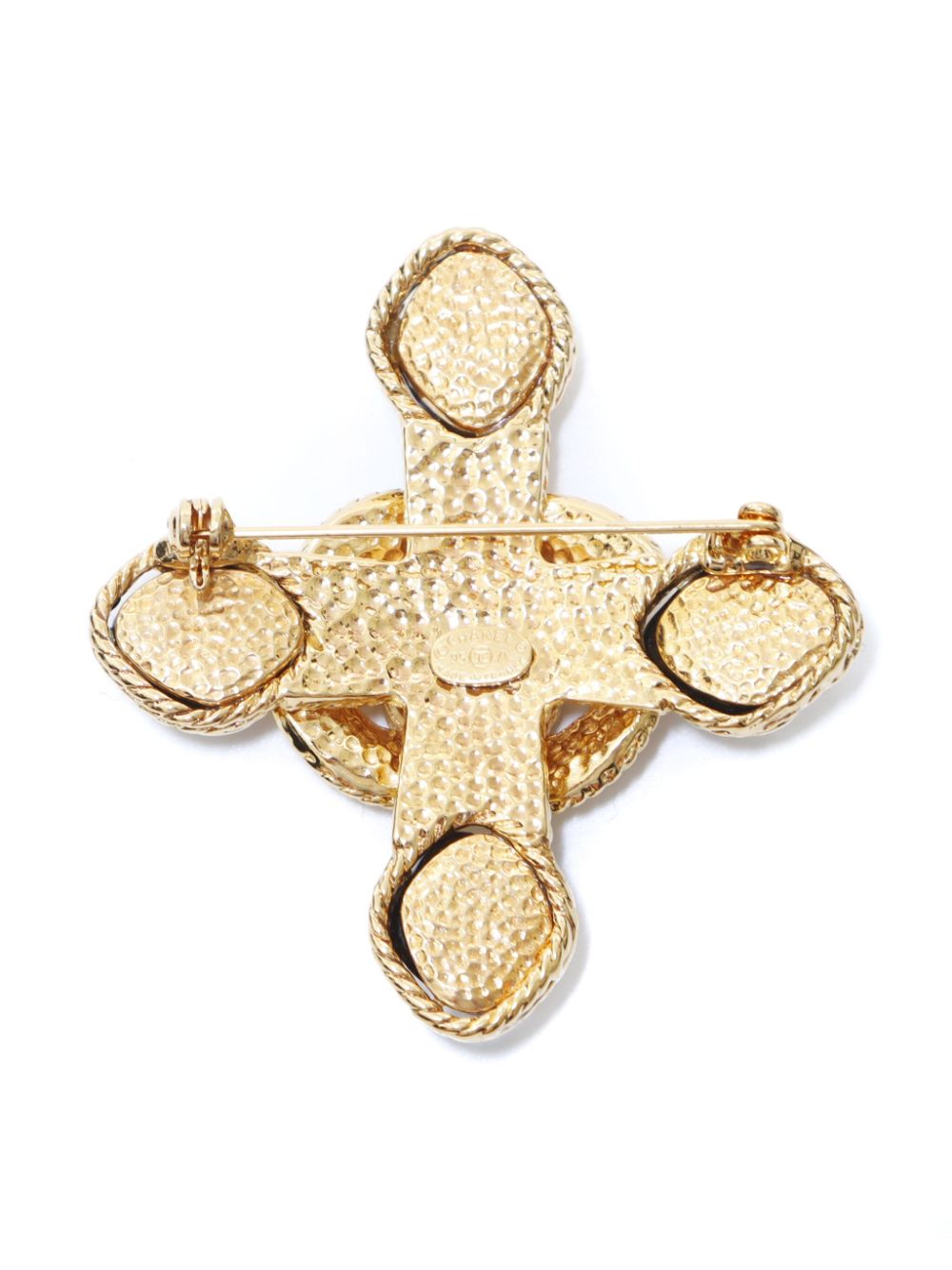 CHANEL Pre-Owned 1995 CC logo cross brooch - Goud