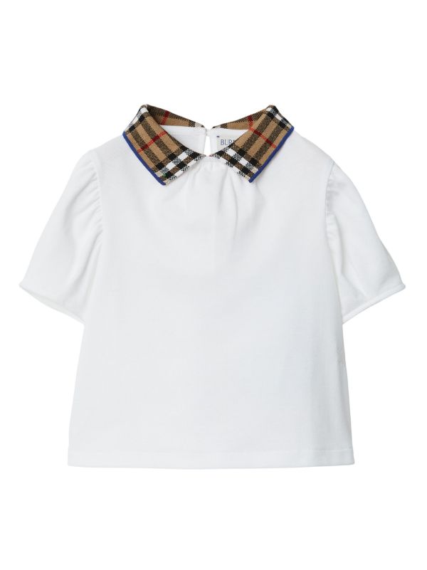 Burberry check deals collar polo shirt