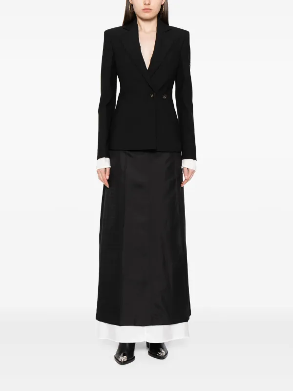 Peter Do contrast-stitching notched-lapels Blazer | Black