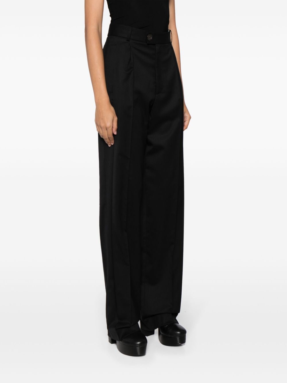 Shop Peter Do Pressed-crease Tailored Trousers In Black