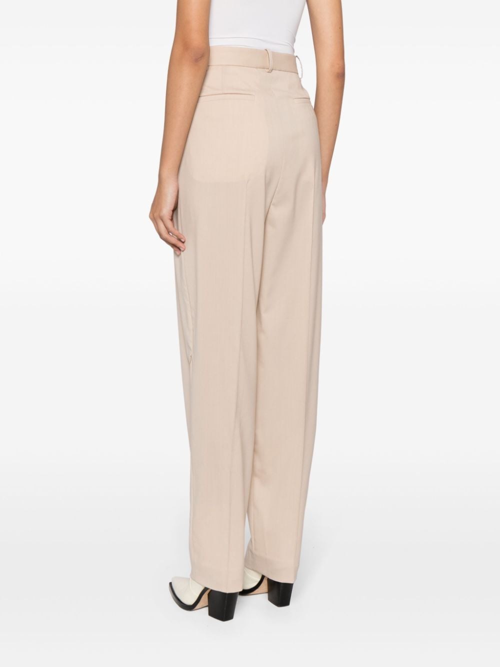 Shop Peter Do Pleat-detailing Button-fastening Tapered Trousers In Neutrals
