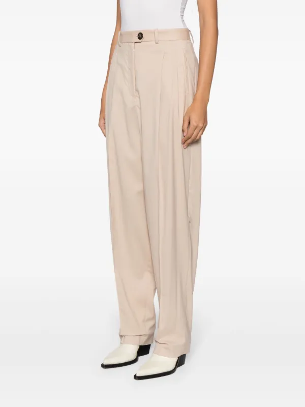 スラックス Peter Do Front Pleated Pants Peter Do pleat-detailing button-fastening Tapered Trousers
