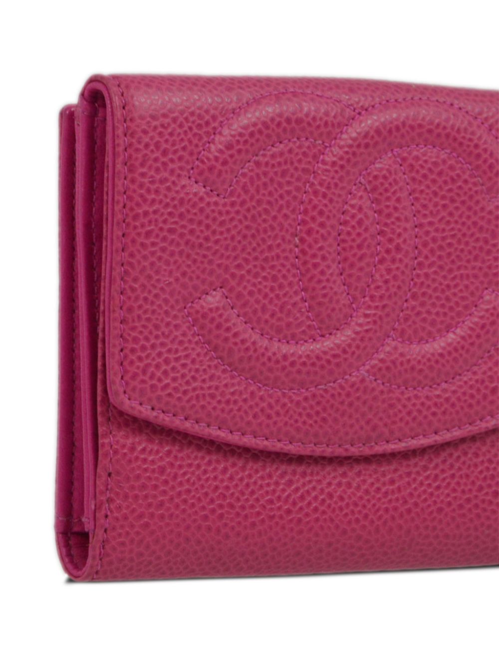 CHANEL 1995 CC caviar leather wallet Women