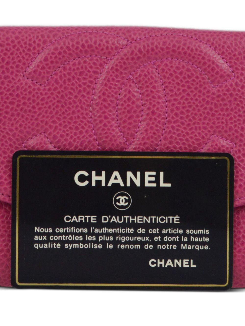 CHANEL 1995 CC caviar leather wallet Women