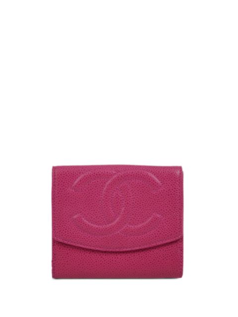 CHANEL 1995 CC caviar leather wallet Women